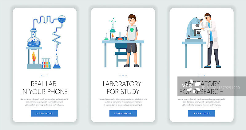 研究实验室移动网页模板集图片素材