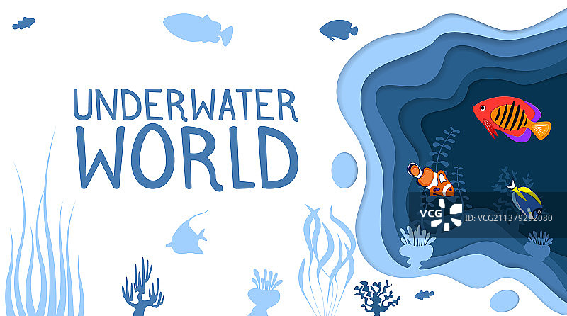 水下世界珊瑚礁鱼类设计图片素材