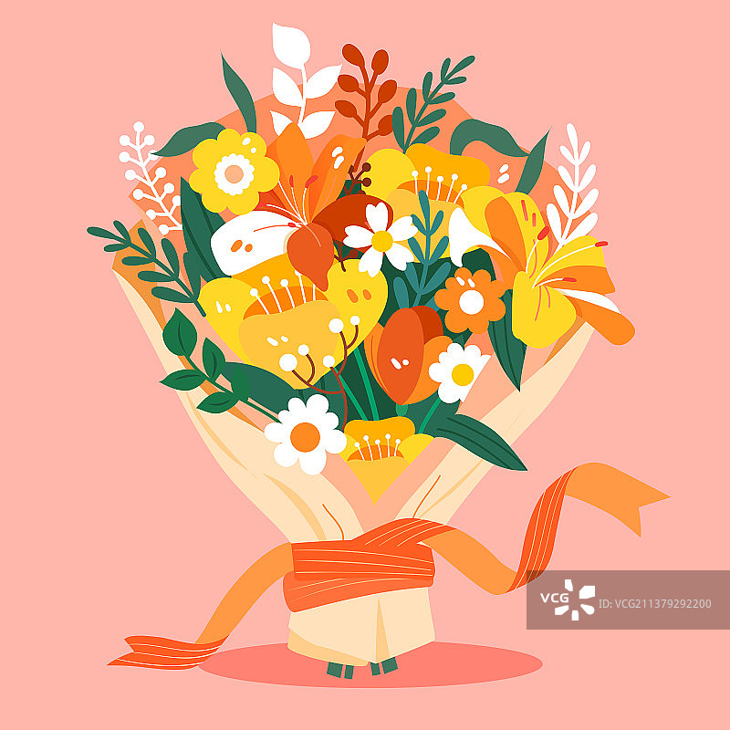 520情人节花束插画浪漫爱情鲜花矢量素材图片素材