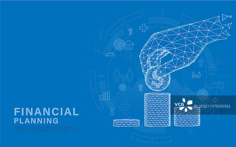 手将堆叠的硬币放到钱的阶梯上图片素材