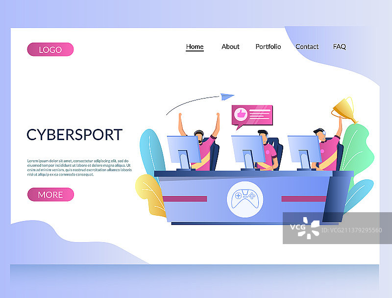 电子竞技网站着陆页设计图片素材
