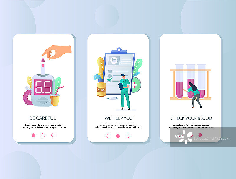 糖尿病手机App引导页图片素材