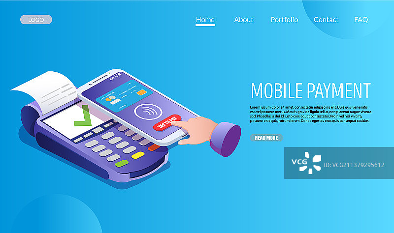 移动支付网站着陆页设计图片素材