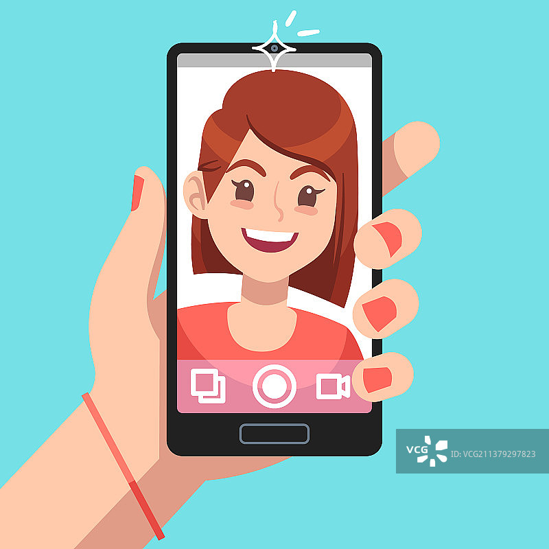 女人自拍：美丽的女孩自拍图片素材