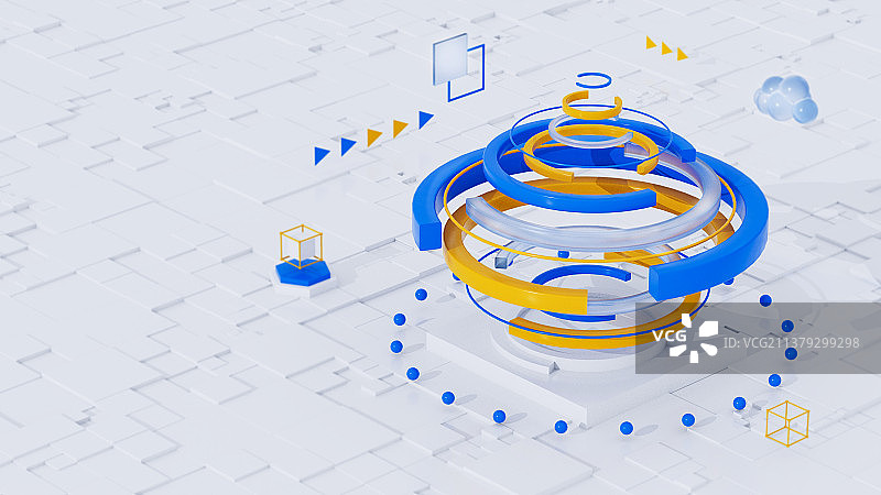 3D立体抽象概念商务科技图图片素材