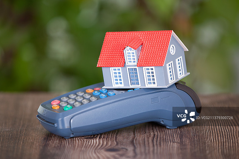 pos机和小房子模型图片素材