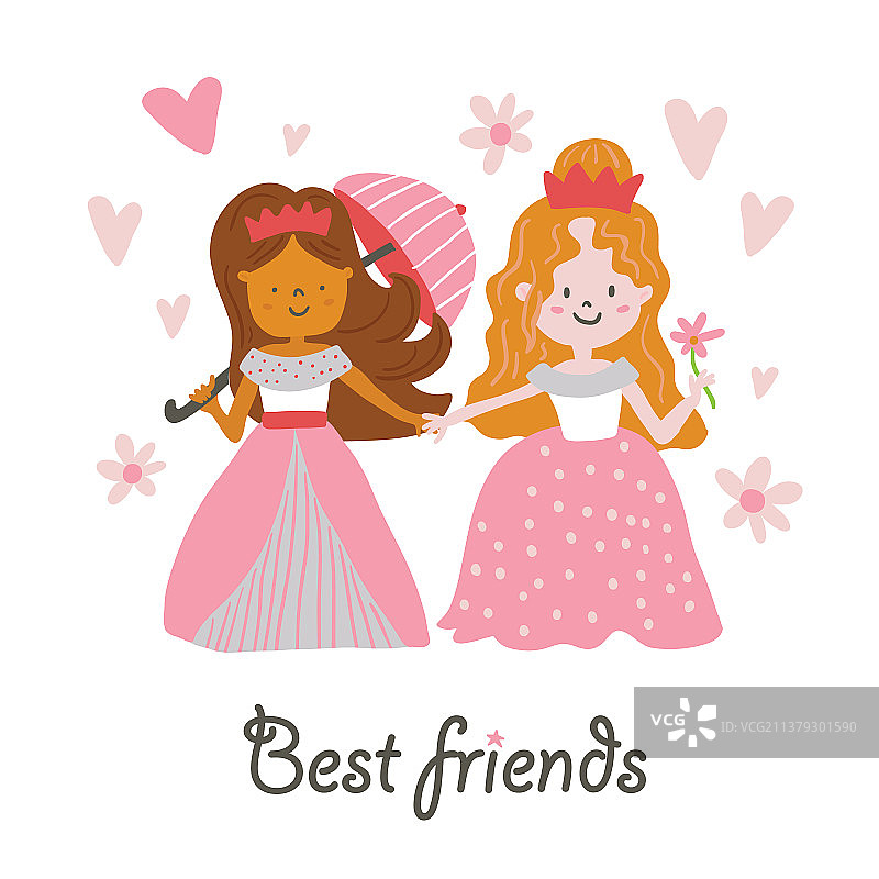 美丽的公主和她最好的朋友们图片素材