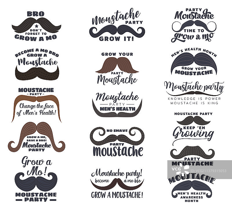 黑色和棕色胡须前列腺意识宣传图片素材