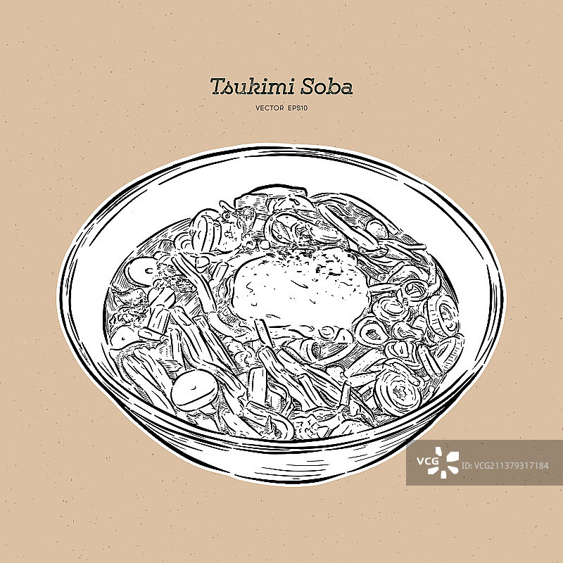 月见荞麦面：日式面条图片素材