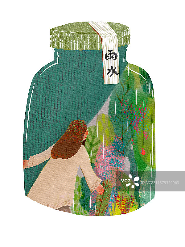 二十四节气插画系列-瓶子篇图片素材