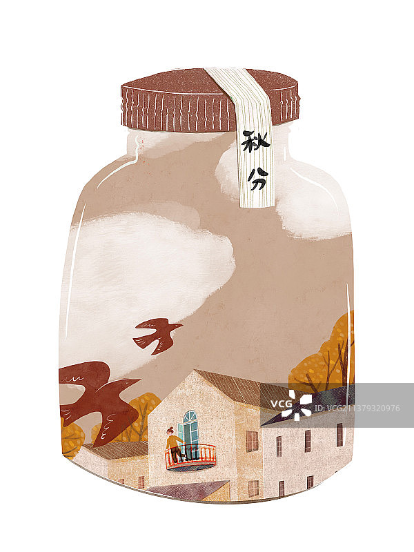二十四节气插画系列-瓶子篇图片素材