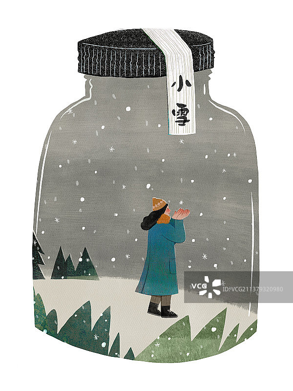 二十四节气插画系列-瓶子篇图片素材