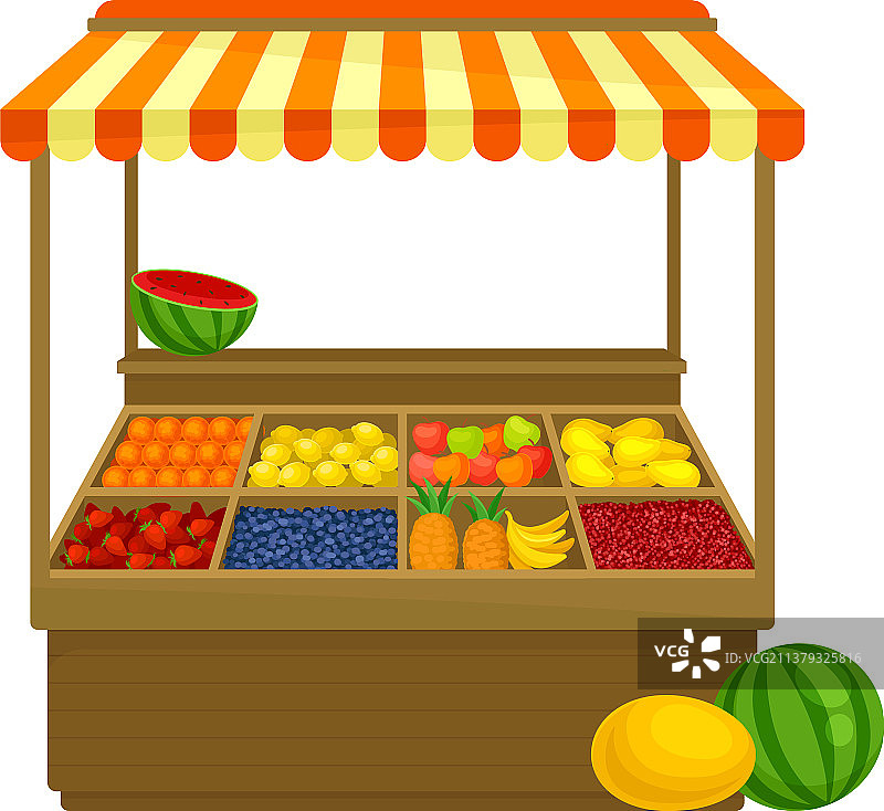 出售水果的市场亭图片素材