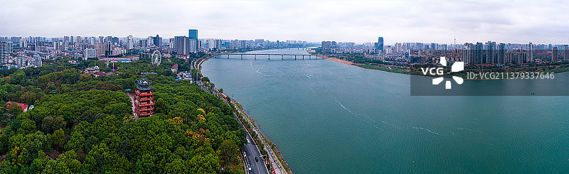 株洲神农公园航拍全景图片素材