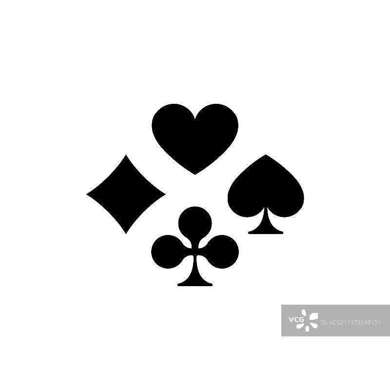扑克牌花色扁平图标图片素材