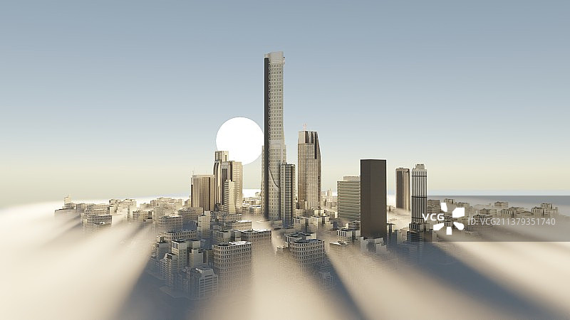3d渲染城市景观图片素材