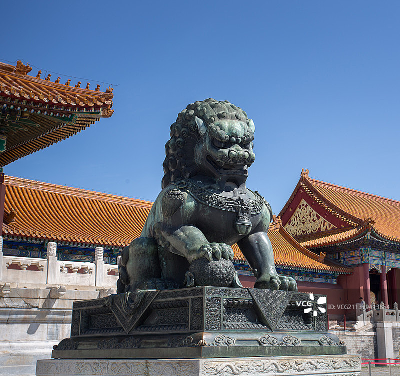 故宫铜狮子图片素材