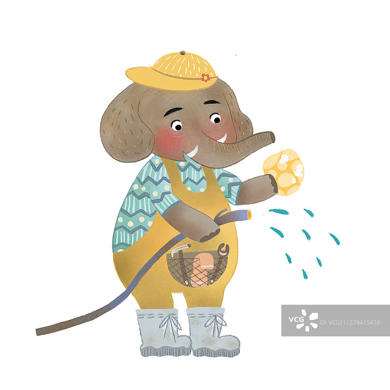 洗车的小象图片素材