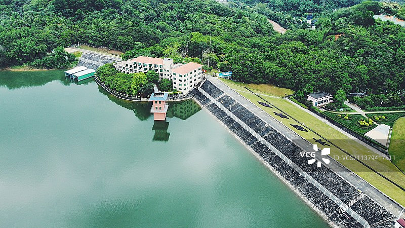 航拍视角下的木强水库图片素材