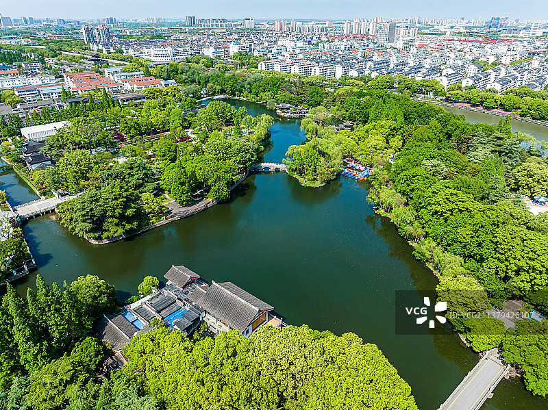 江苏苏州东园航拍图片素材