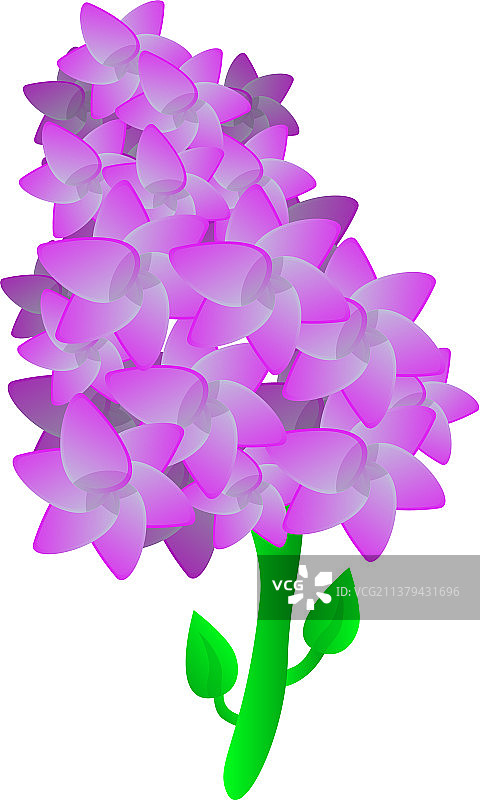 丁香花植物图标卡通风格图片素材