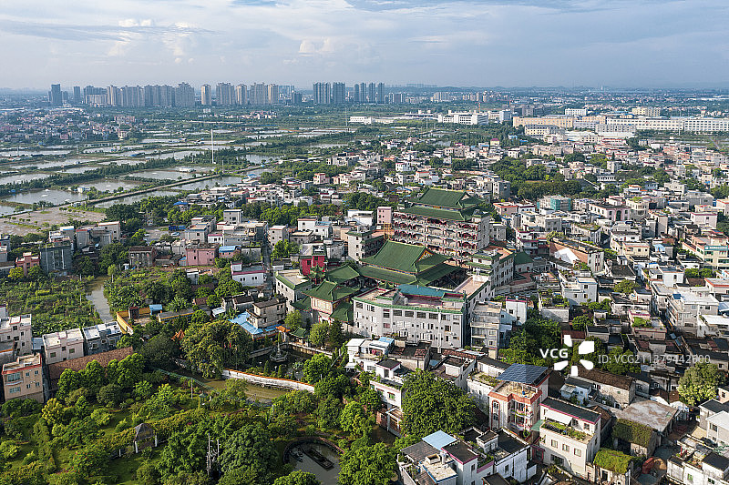 逢简村全景 广东省佛山市顺德区杏坛镇青云客栈逢简村图片素材