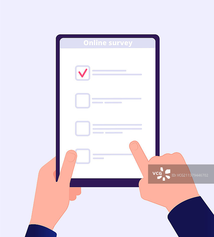 在线调查：互联网调查列表手绘图片素材