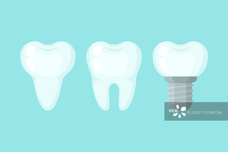 可爱的彩色牙齿套装图片素材