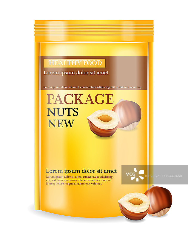 坚果包装逼真模型标签图片素材