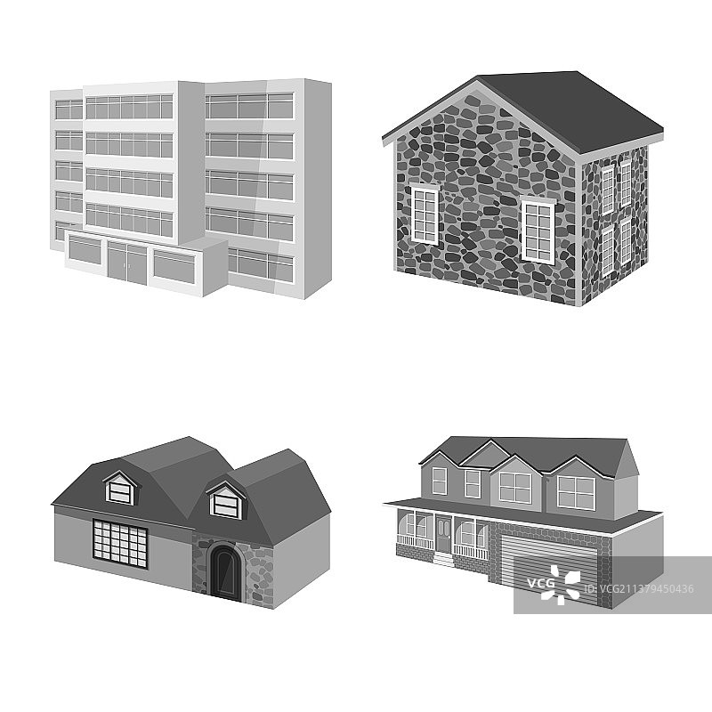 设计建筑与房地产图标集图片素材