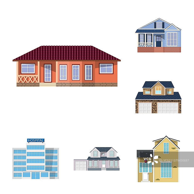 建筑物和正面图标设计合集图片素材