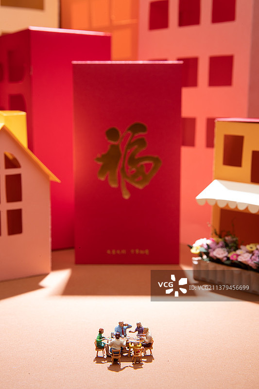 创意城市和人物模型图片素材