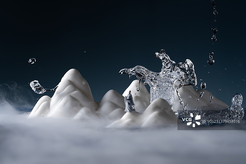 古典酒杯和古装人物模型图片素材