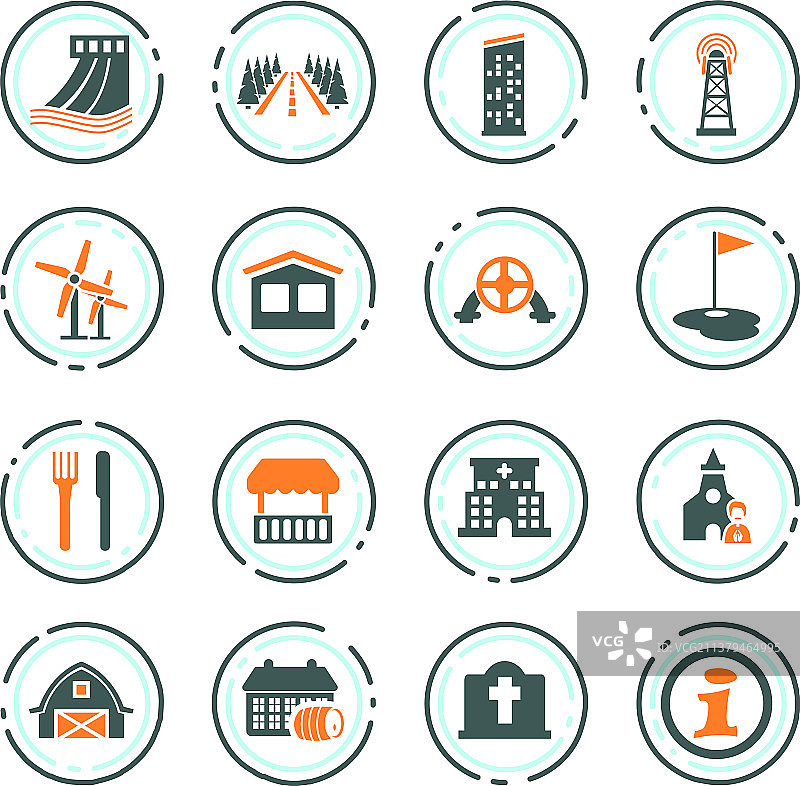 城市基础设施图标合集图片素材