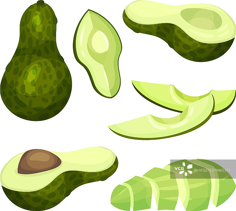 白色背景下的成熟鳄梨图片素材