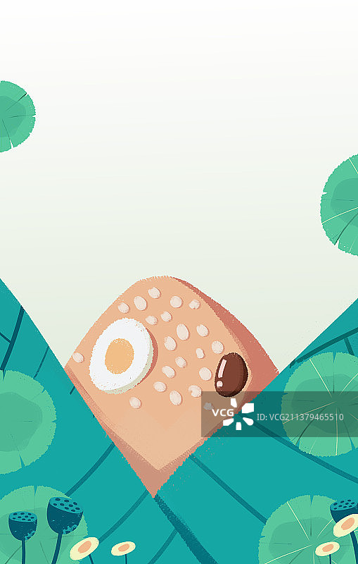 卡通手绘端午节粽子插图闪屏插画图片素材