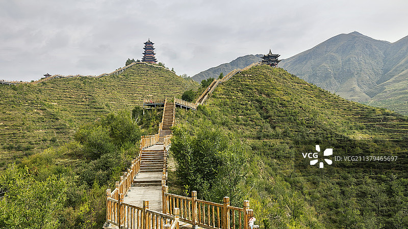 青海湟源县北极山秋色图片素材