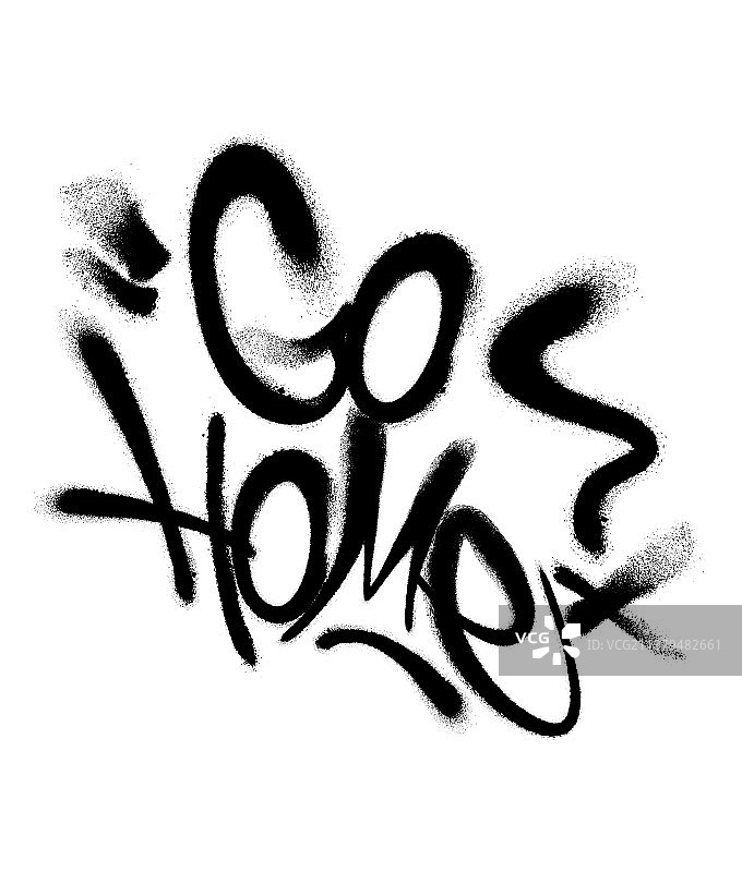 喷涂“回家”字体涂鸦，带过度喷涂效果图片素材