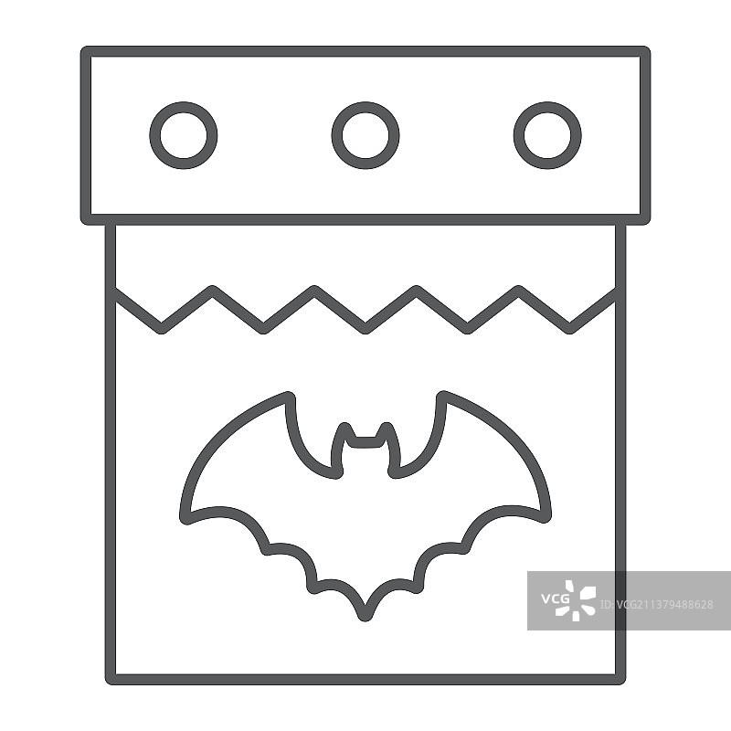 万圣节日历细线日期图标图片素材