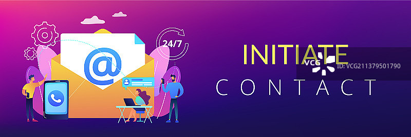 取得联系概念banner图片素材