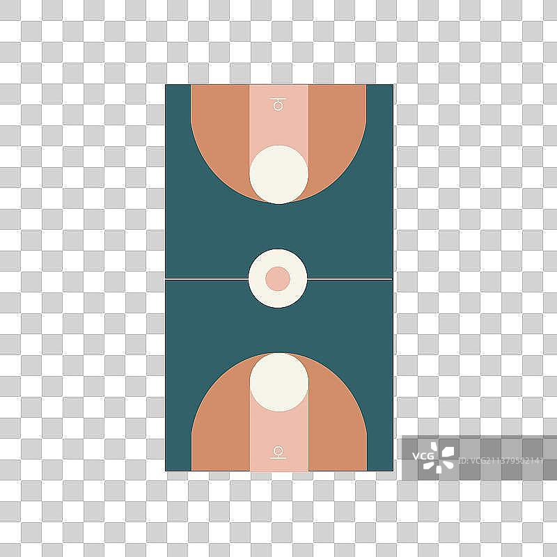 平面俯视篮球场扁平风简约免抠元素图片素材