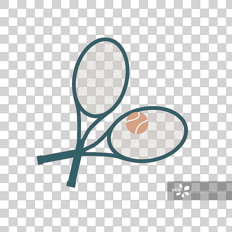 网球拍扁平风简约免抠元素图片素材