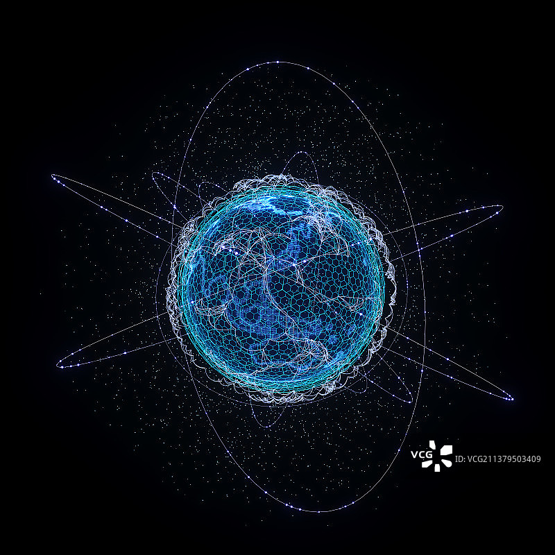 三维粒子科技线条地球背景图片素材