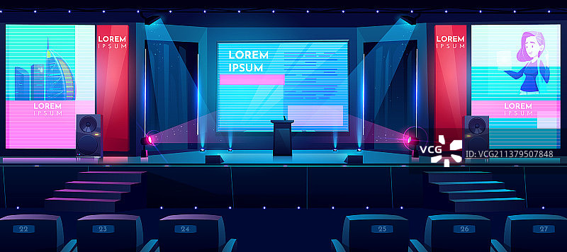 商务会议厅卡通背景图片素材