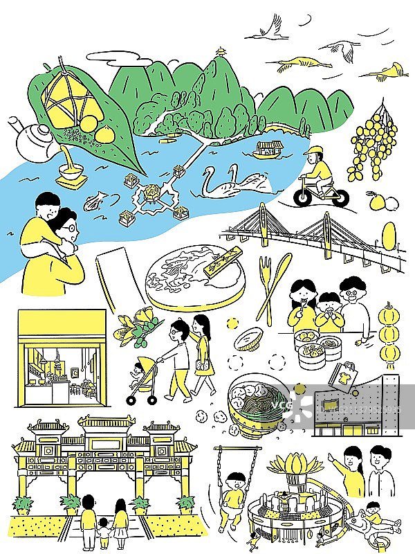 肇庆旅游美食插画海报图片素材