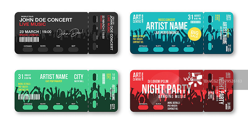 音乐会门票派对模板组合图片素材