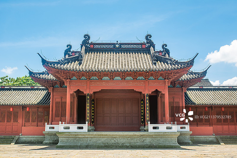 盐官古城 海神庙 历史遗迹 古戏台 浙江嘉兴海宁市盐官古镇 江南古镇风光图片素材