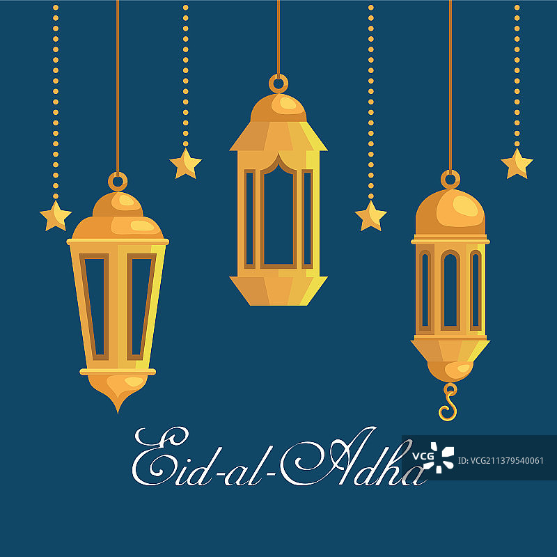 灯具和星星悬挂装饰海报图片素材