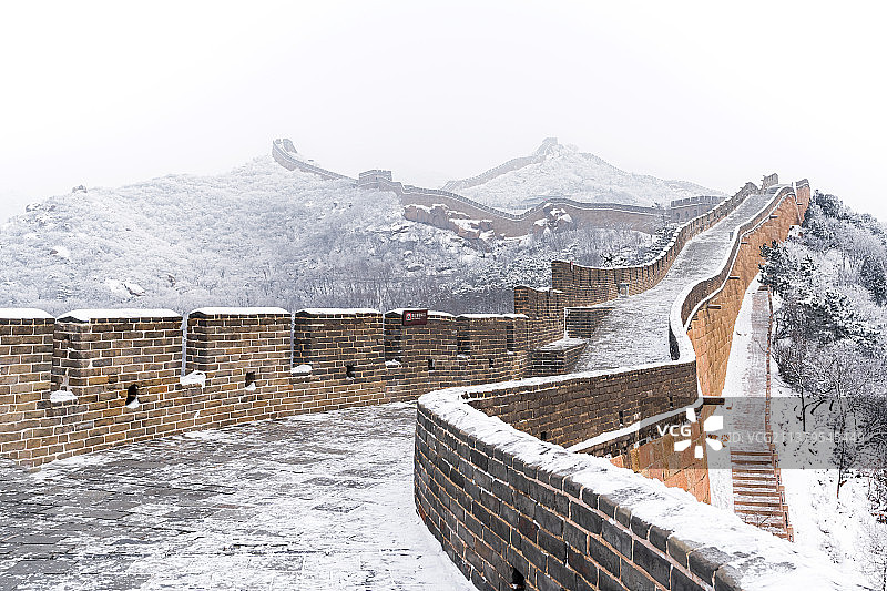 雪后八达岭长城图片素材