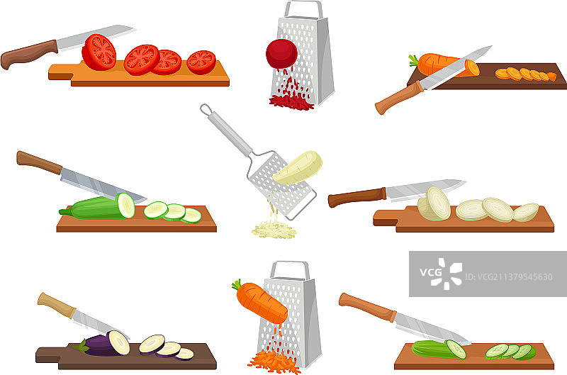 刀切蔬菜图像合集图片素材